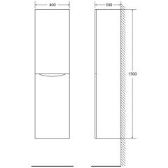 Пенал BelBagno Fly-Marino 40 bianco opaco FLY-MARINO-1500-2A-SC-BO-P-L