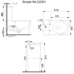 Унитаз Nilo Simple 2301 nero