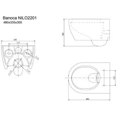Унитаз подвесной Nilo Banoca 2201 bianco безободковый