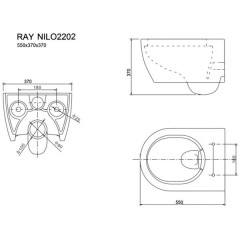 Унитаз подвесной Nilo Ray 2202 bianco безободковый