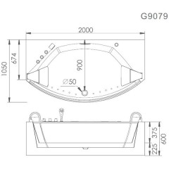 Ванна акриловая Gemy G9079 O