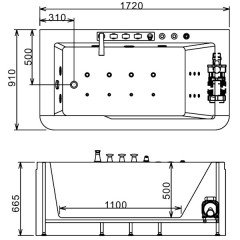 Ванна акриловая Gemy G9225 K