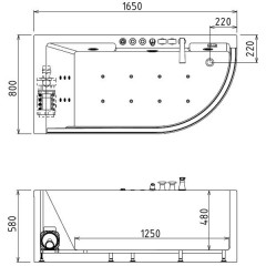 Ванна акриловая Gemy G9227 K L