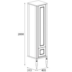 Пенал Roca America Evolution L 40 R дуб молочный ZRU9302949