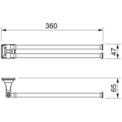 Полотенцедержатель двойной поворотный Novella Imperiale IM-16111
