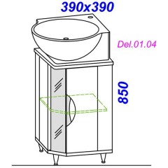 Тумба с раковиной Aqwella Дельта 45 угловая