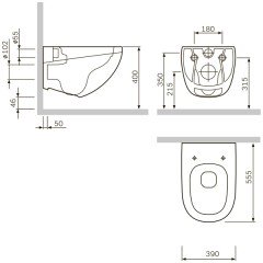 Унитаз подвесной Am.Pm Sensation FlashClean C301700WH безободковый (без сиденья)