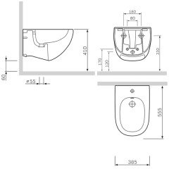 Биде подвесное Am.Pm Sensation C303411WH