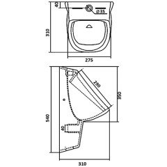 Писсуар Santek Гала WH301774 с перегородкой