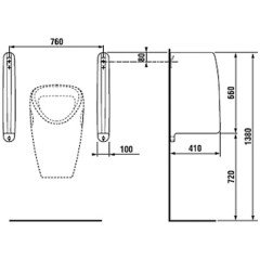 Писсуар Santek Гала WH301774 с перегородкой