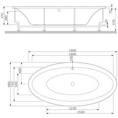 Каркас для ванны Am.Pm Admire W1AA-190-095W-R