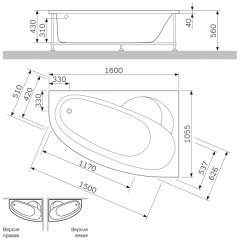 Панель фронтальная для ванны Am.Pm Bliss L W53A-160L105W-P