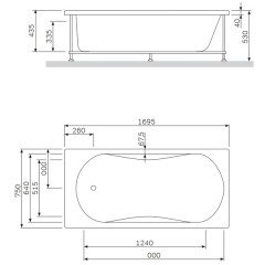 Панель фронтальная для ванны Am.Pm Bliss L W53A-170-075W-P