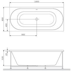 Панель фронтальная для ванны Am.Pm Bliss L W53A-180-080W-PRB