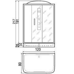 Душевая кабина River Vitim 120/80/26 МТ