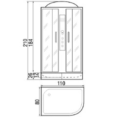Душевая кабина River Dunay 110/80/26 ТН L