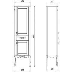 Пенал ASB-Woodline Модерн 40 белый массив ясеня