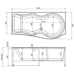 Ванна акриловая Aquanet Nicol 170x85 R