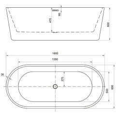 Ванна акриловая Aquanet Eclips 180x80