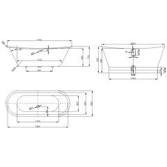 Ванна чугунная Aquanet Sharking SW-1002B 170x68 белая панель