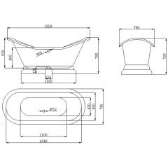 Ванна чугунная Aquanet Sharking SW-1005B 183x78