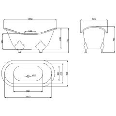 Ванна чугунная Aquanet Sharking SW-1010A 183x78