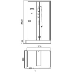 Душевая кабина Acquazzone Helena 120SW L