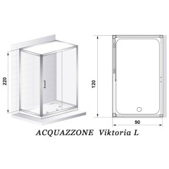 Душевая кабина Acquazzone Viktoria 120SL L