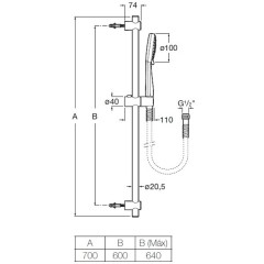 Душевой гарнитур Roca Stella A5B1D03C00