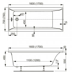 Ванна акриловая Vagnerplast Veronela 160 VPBA167VEA2X-04