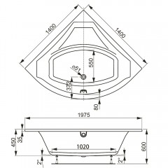 Ванна акриловая Vagnerplast Veronela Corner 140 VPBA140VEA3X-04