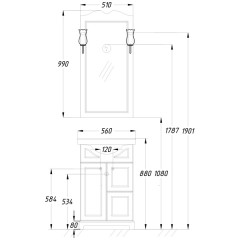 Зеркало Opadiris Клио 50 белёный бук Z0000003246