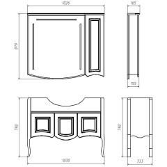 Комплект мебели ASB-Woodline Эмили 105 синий