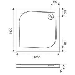 Поддон из литьевого мрамора GooDDooR Квадро 100x100 серый