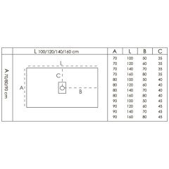 Поддон из литьевого мрамора GooDDooR Flow 160x80 чёрный