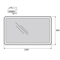 Зеркало BelBagno SPC-MAR-1200-800-LED-BTN