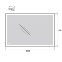 Зеркало BelBagno SPC-GRT-1000-800-LED-TCH