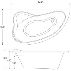 Ванна акриловая Iddis Male 150x90 MAL159Li91