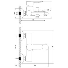 Смеситель для ванны Iddis Cuba CUBSB00i02