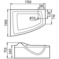 Ванна акриловая Gemy G9056 B L