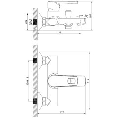 Смеситель для ванны Iddis Runo RUNSB00i02