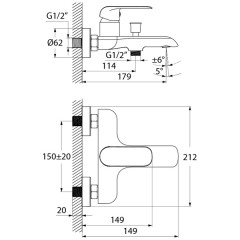 Смеситель для ванны Iddis Calipso CALSB00i02WA