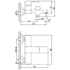 Смеситель для ванны Iddis Brick BRISB02i02