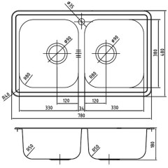 Мойка кухонная Iddis Strit STR78P2i77