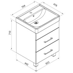 Тумба с раковиной Iddis Custo 70 CUS70W0i95K