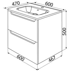 Тумба с раковиной Iddis Edifice 60 EDI60W0i95K