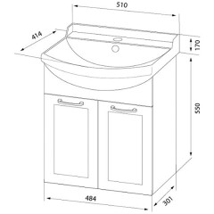 Тумба с раковиной Iddis Kantri 50 KAN50W2i95K