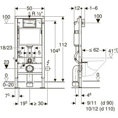 Инсталляция Geberit Duofix 458.128.21.1 + унитаз Grossman GR-4455 безободковый с сиденьем