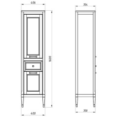 Пенал ASB-Woodline Гранда 40 verde массив ясеня