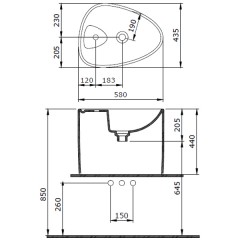 Раковина-моноблок Bocchi Etna 1343-032-0126 розовый